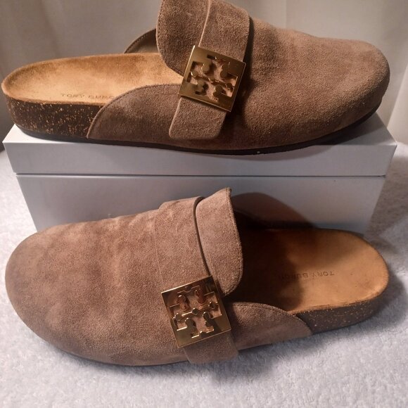 TORY BURCH Shoes - TORY BURCH MELLOW MULE TAN SUEDE